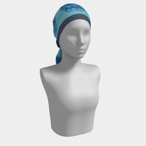 Blue Shells Navy Scarf: 100% Polyester, Hand-Printed, Vivid Print, Soft Drape