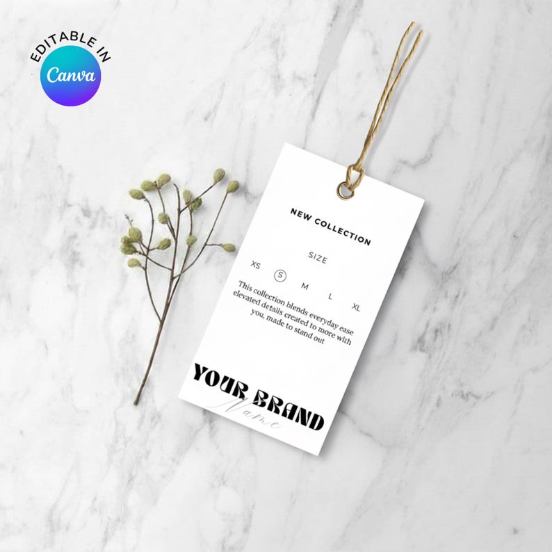 Layout Withtag Hang Tag Template for Boutique Packaging - Etsy