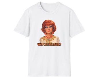Camiseta retro con retrato de bruja / Camiseta divertida de Halloween