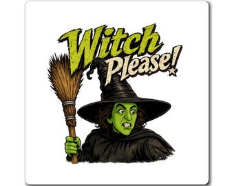 Imán retro de bruja / Imán de nevera de Halloween