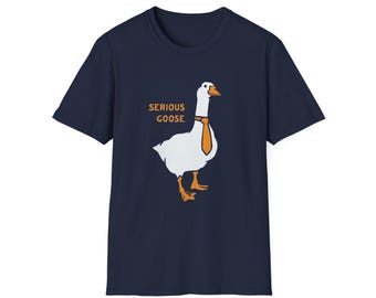 Camiseta gráfica de ganso serio / Camiseta de ganso con corbata