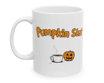 Taza de cerámica con especias de calabaza para amantes de la calabaza, regalo de Halloween, taza de café, decoración otoñal divertida, utensilios de cocina de temporada