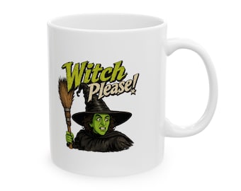 Taza retro de bruja / Taza de café de cerámica