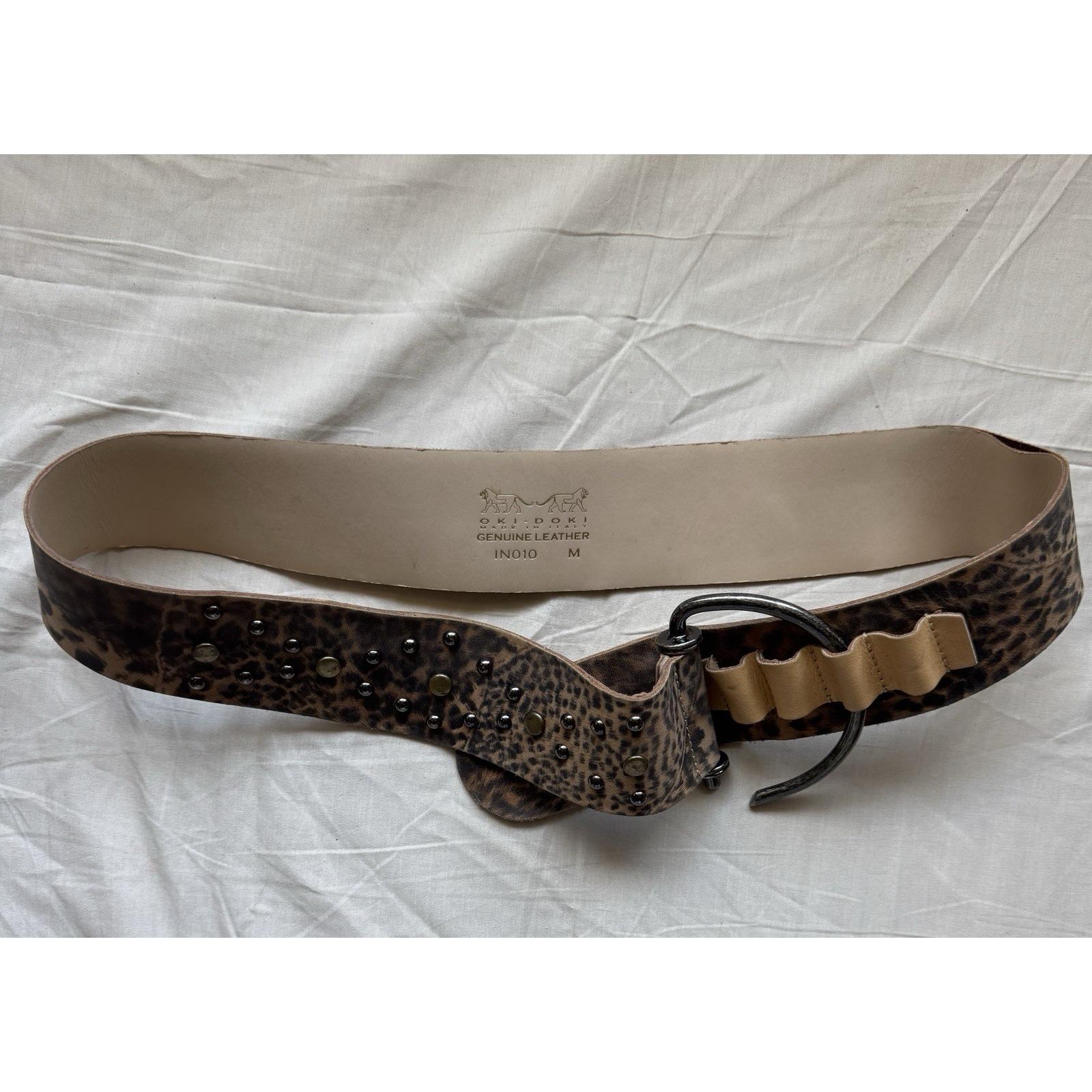 Oki Doki Italy Leopard Print Genuine Leather Belt Ring  display picture 1