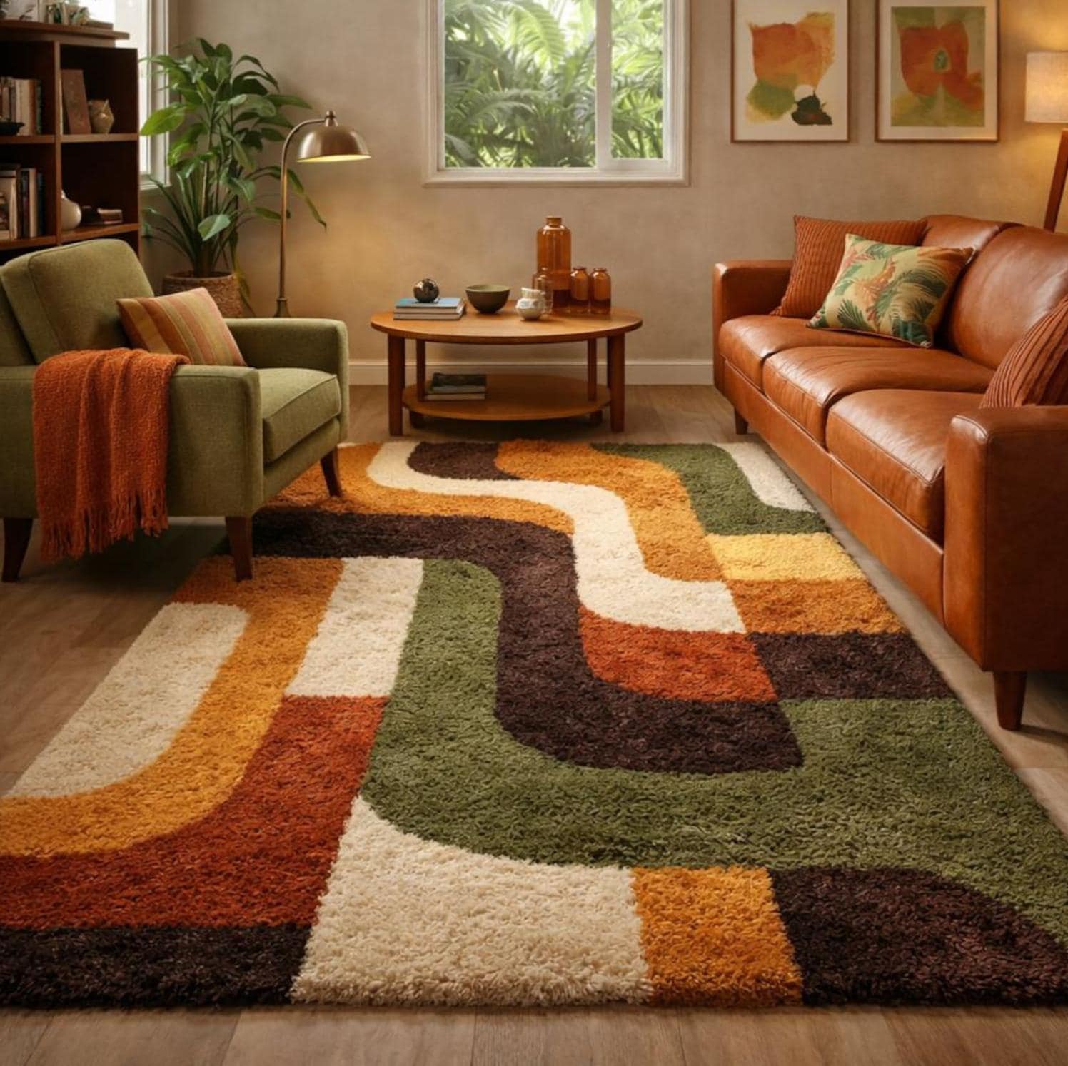 Mid century rug - Etsy 日本