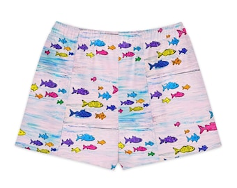 Künstler Karen Ross Bunte Fische Unisex Shorts aus Baumwolle
