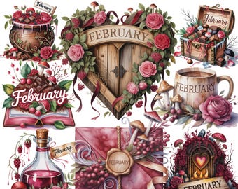 February Calendar Clipart 13 PNG | Monthly Planner Stickers