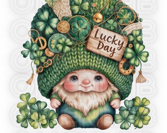 St. Patrick Gnome Clipart Bundle 30 PNG  | Lucky Gnomes | Digital Stickers