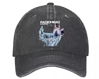 Retro Radiohead  Denim Cap - 100% Cotton Denim Baseball Cap Hat, Women Men Baseball Cap, Adjustable Cap