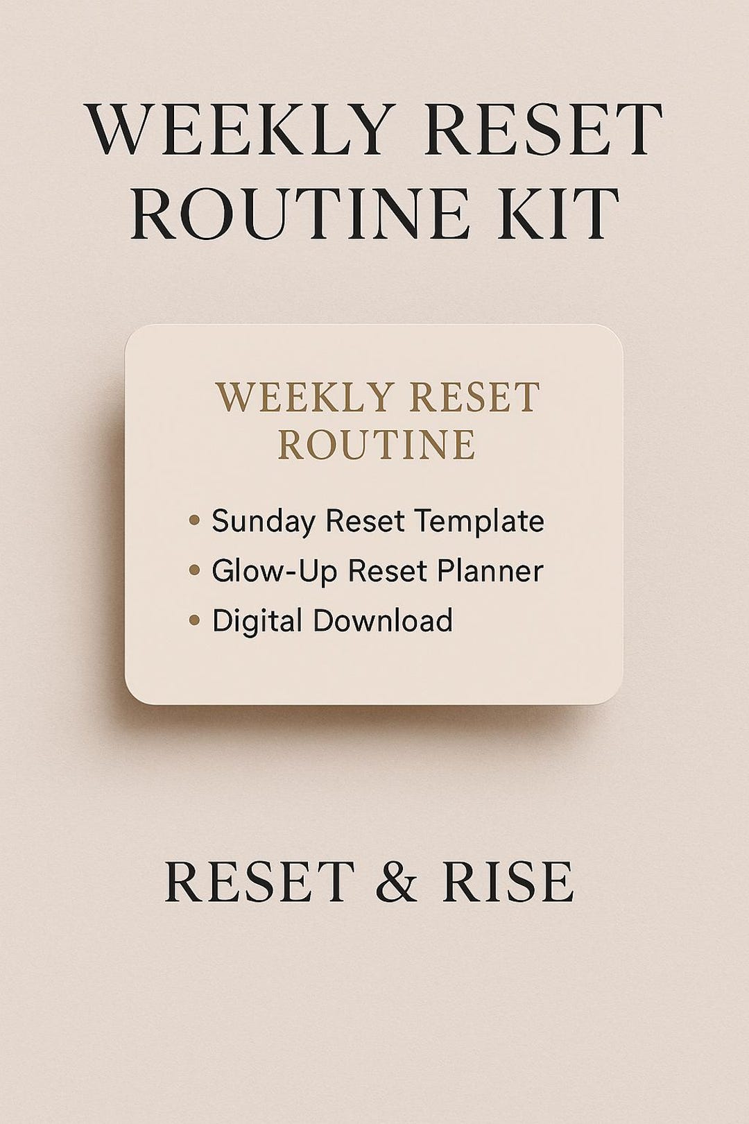 Weekly Reset Routine Kit – Sunday Reset Template, Glow-up Planner ...