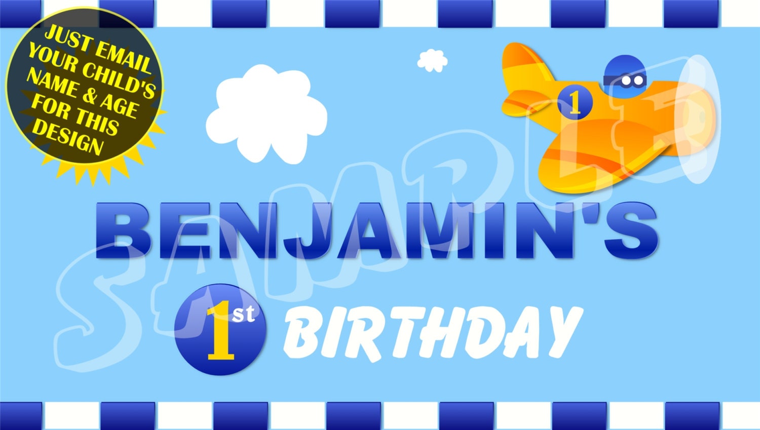 Airplane Plane Personalized Birthday Banner With Free | Etsy