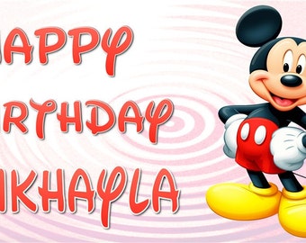 Mickey Mouse, Happy Birthday Banner, Birthday Banner, Custom banners, Party Banners, Personalised Birthday Banners, banners and signs