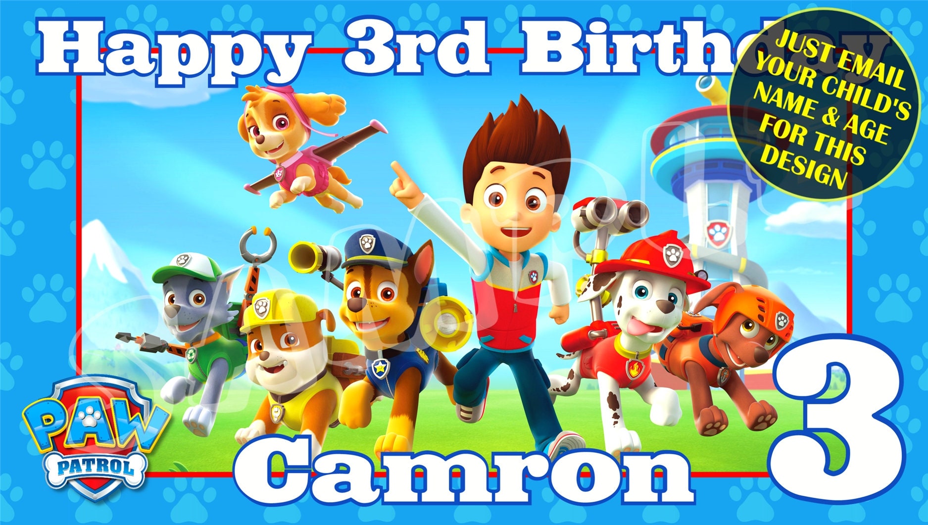 Paw Patrol Happy Birthday Banner Birthday Banner Custom Etsy Australia