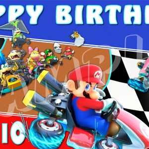 Super Mario Kart 8 Mario Happy Birthday Banner Birthday Etsy Super Mario Kart 8 Mario Happy Birthday Banner Birthday Etsy