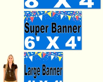 Banner Back Drop Size Upgrade, You Choose, 4 x 4 foot, 6 x 4 foot, or 8 x 4 foot