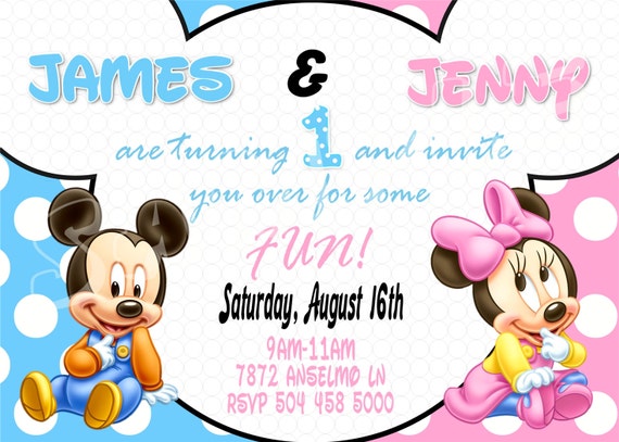 baby mickey mouse and minnie mouse 1st birthday