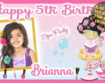 Spa Day, Happy Birthday Banner, Birthday Banner, Custom banners, Party Banners, Personalised Birthday Banners, banners and signs