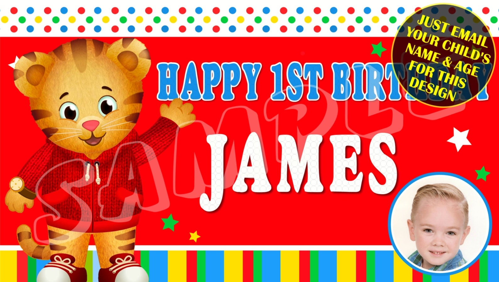 Daniel Tiger Happy Birthday Banner Birthday Banner Custom | Etsy