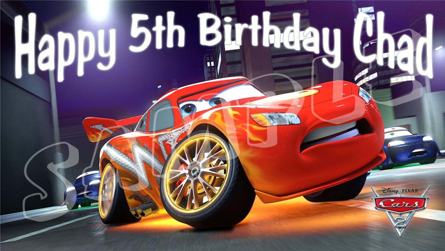 Cars Lightning Mcqueen Happy Birthday Banner Birthday Etsy Ireland