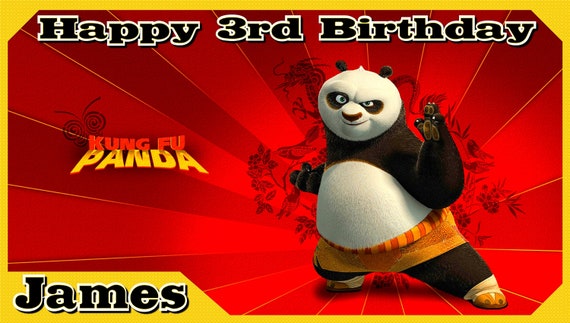 Kung Fu Panda Happy Birthday Banner Birthday Banner Custom Etsy