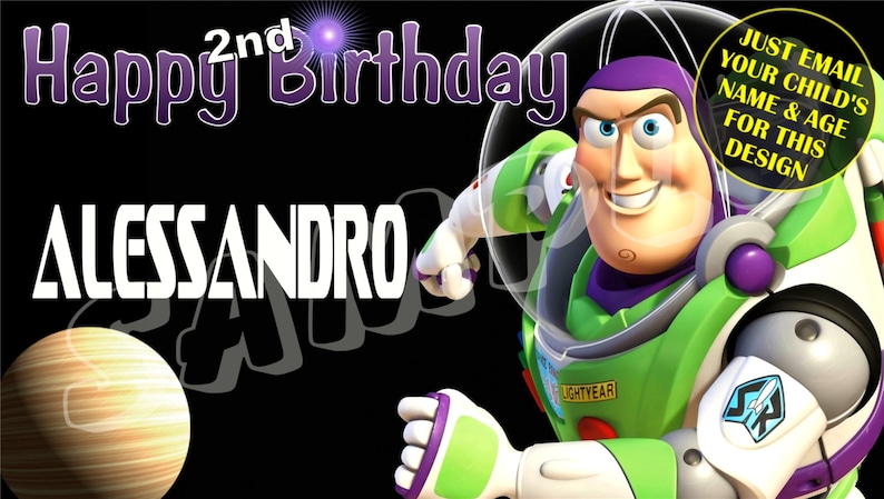 Toy Story Birthday Banner Happy Birthday Banner Personalised Birthday Banners Buzz Lightyear Party Banners banners Custom banners