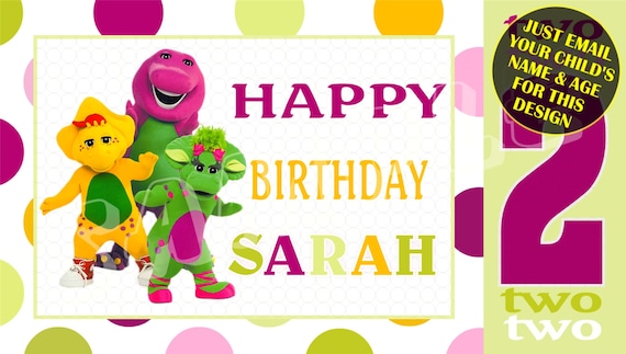 Barney & Friends, Happy Birthday Banner, Birthday Banner, Custom banner, Party Banners, Personalised Birthday Banners, banners and signs