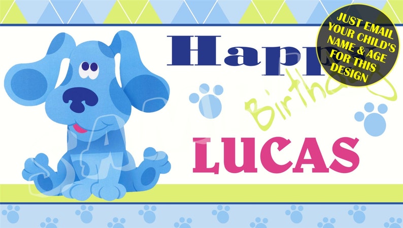 Blues Clues Custom-made Birthday Banner with no cost printable Do it yourself Invitation - Merely electronic mail childs reputation age picture for any design and style graphic regarding Free Printable Birthday Banners Personalized called Blues Clues Custom made Birthday Banner with no cost printable Do-it-yourself Invitation - Basically e-mail childs popularity age photograph for any style and design