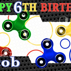 Fidget Spinner, Happy Birthday Banner, Birthday Banner, Custom Banners ...