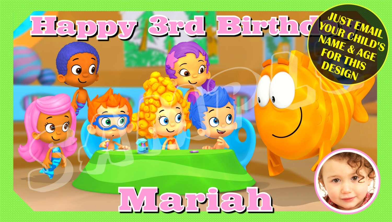 Bubble Guppies Happy Birthday Banner Birthday Banner Custom - Etsy