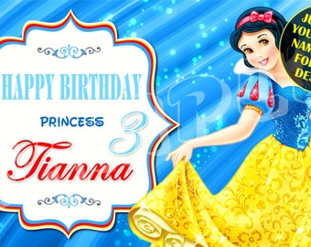 Snow White, Disney, Happy Birthday Banner, Birthday Banner, Custom banner, Party Banners, Personalised Birthday Banners, banners and signs