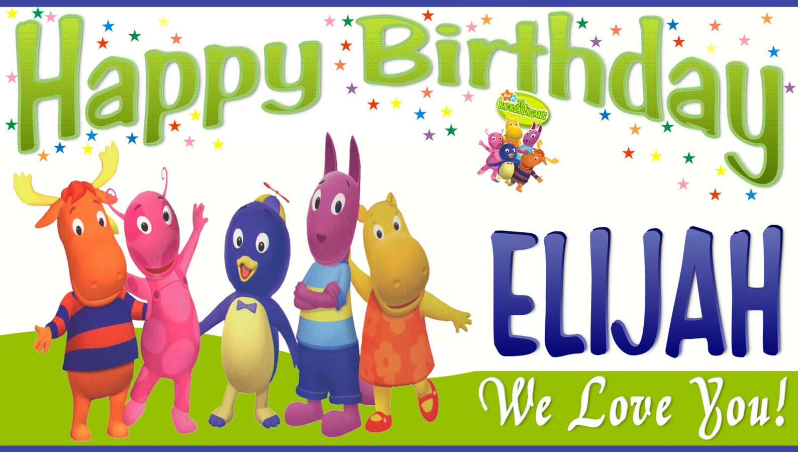 Backyardigans Happy Birthday Banner Birthday Banner Custom Etsy Finland