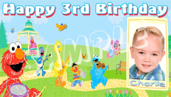 Sesame Street Bert Happy Birthday Banner Birthday Banner | Etsy