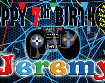 Game Controller, Video Game, Happy Birthday Banner, Birthday Banner, Custom banners, Party Banners, Personalised Birthday Banners, Signs