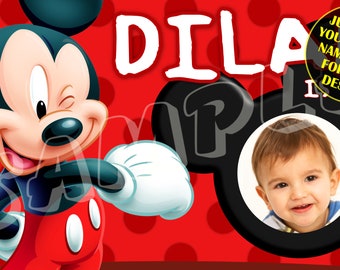 Mickey Mouse Red Polkadot Custom Birthday Banner, Banner, Custom banners, Party Banners, Personalised Birthday Banners, banners and signs