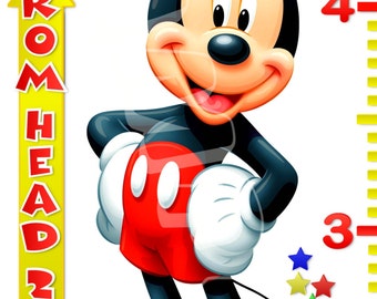 Mickey Mouse, Mickey Mouse growth chart banner, Custom banners, Party Banners, Personalised Birthday Banners, banners and signs