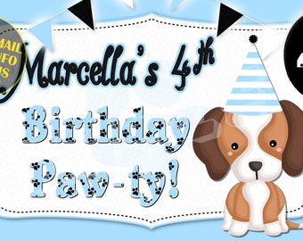 Puppy, Puppy Dog, Happy Birthday Banner, Birthday Banner, Custom banners, Party Banners, Personalised Birthday Banners, sign