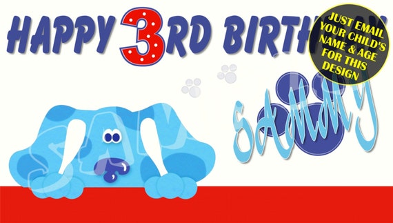 Download Blues Clues Personalized Birthday Banner with free printable | Etsy