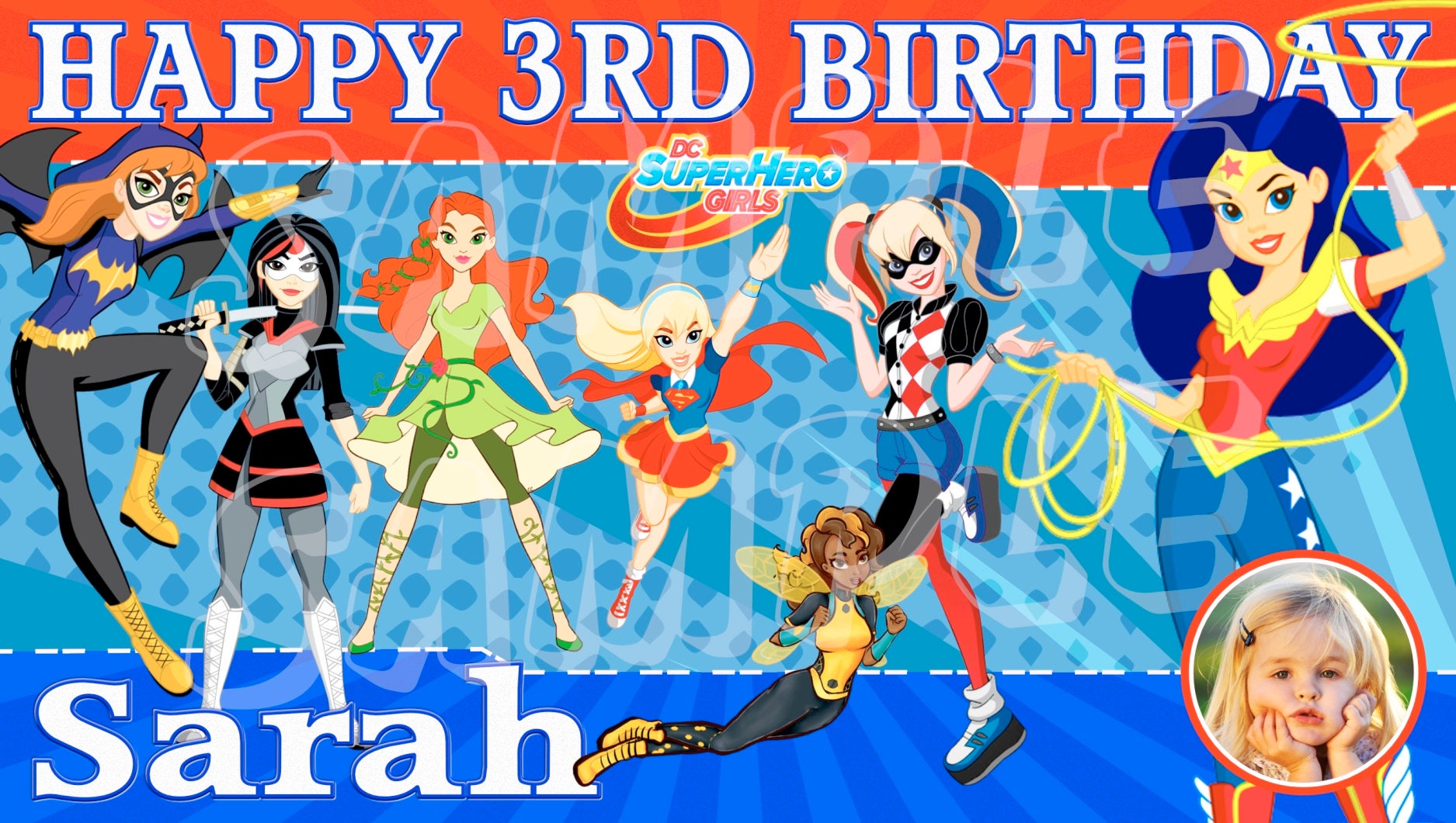 DC Super Hero Girls Happy Birthday Banner Birthday Banner | Etsy