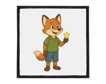 Jonathan Fox Patch  Cute Iron-On Patch for Kids Clothes and Backpacks Bügelpatch Fuchs für Jacken, Taschen und Kinderkleidung