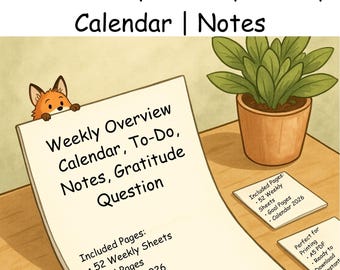 Trisha Fox – 2026 A5 Printable Planner | 52 Weeks | To-Do | Goals | Calendar | Notes