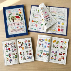 Livro de Pontos de Bordado DIY para Iniciantes e Artesãos, Guia de Bordado, Kit de Amostras para Prática, Ferramenta de Aprendizagem de Costura à Mão