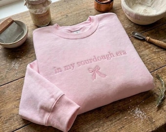 Sudadera bordada "En mi era de masa madre", camiseta para panaderos con masa madre, regalo para amantes de la panadería, sudadera para mujer.