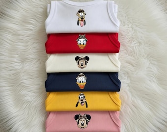 Embroidered Mickey & Friends Animal Kingdom Safari Tank Top, Disney World Vacation Tank, Let's Get Wild Disney Trip Shirt, Disneyland Tank