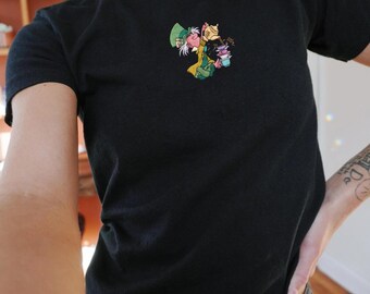 Mad Hatter Embroidered BabyTee, Alice in Wonderland Disney The Mad One Tee, Vintage Disney Park Outfit, Retro Alice Tee, Disney Gift