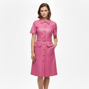 pink leather dress plus size Plus Size Sasha Faux Leather Mini Dress