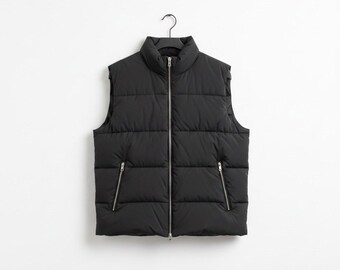 Gilet Matelassé Homme Sans Manches – Zip & Poches – Hiver Chaud Oversize – Grande Taille Jusqu’à 6XL