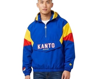 Inspired by Poke Windbreaker Pullover:nomekop Kanto Jacket Unofficial gift him her