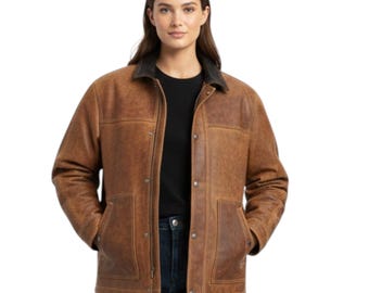 Cowhide Leather Distressed Jacket :Vintage Men’s Leather Biker Coat – Rugged Handmade Outerwear
