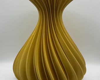 Jarrón espiral dorado, jarrón moderno para flores, jarrón decorativo hecho a mano, elegante decoración para el hogar, diseño original, regalo de inauguración de casa, centro de mesa.