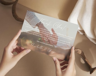 Elegant Script Wedding Thank You Card Template • Printable 5x7 (Instant Download)